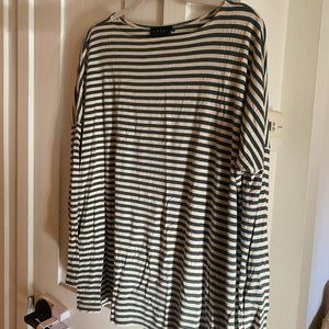 Hatch Maternity Long Sleeve Striped Tee | Olive & Oat Stripe